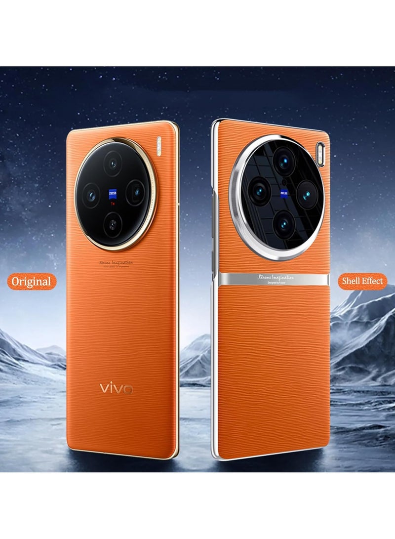 حافظة لهاتف Vivo X100 Pro، حافظة فاخرة فاخرة مع حماية للعدسات الأكريليك PC+PU رفيعة للغاية مضادة لبصمات الأصابع ومضادة للصدمات لجراب Vivo X100 Pro - Image 3