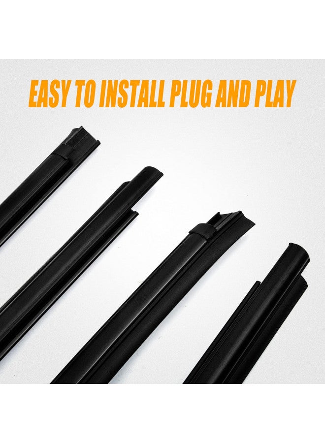 RANSOTO RANSOTO Weatherstrip Weatherstrip Moulding Trim Seal Belt 4Pcs Compatible with 2007-2019 Toyota Tundra Crewmax, Replaces 68210-0C020 68160-0C020 - Image 4