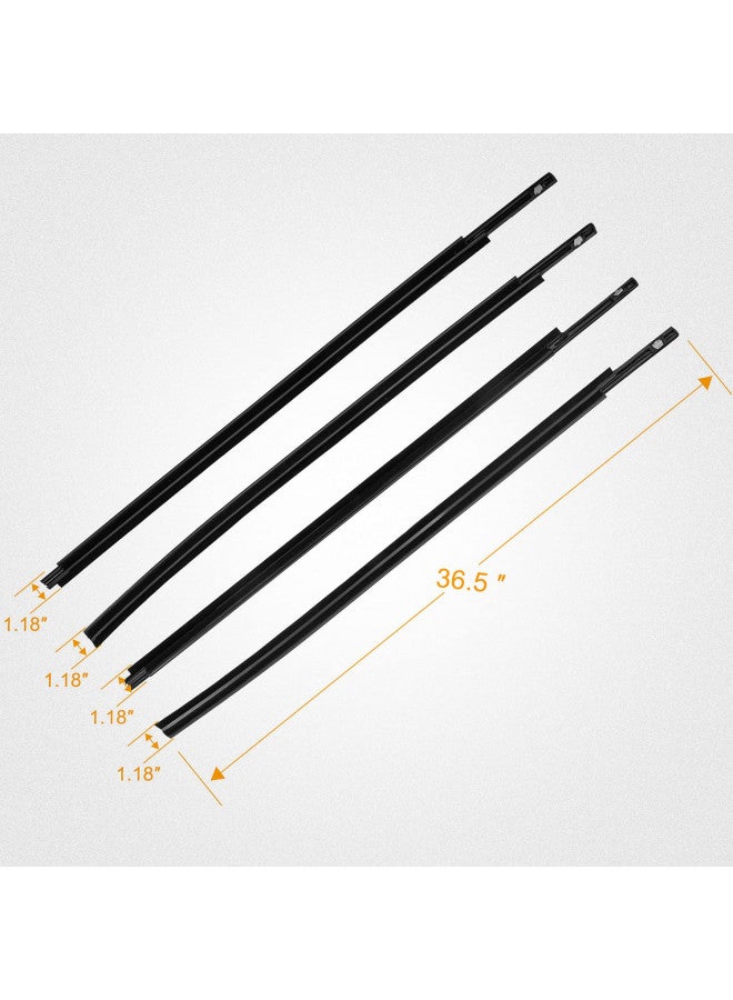 RANSOTO RANSOTO Weatherstrip Weatherstrip Moulding Trim Seal Belt 4Pcs Compatible with 2007-2019 Toyota Tundra Crewmax, Replaces 68210-0C020 68160-0C020 - Image 1