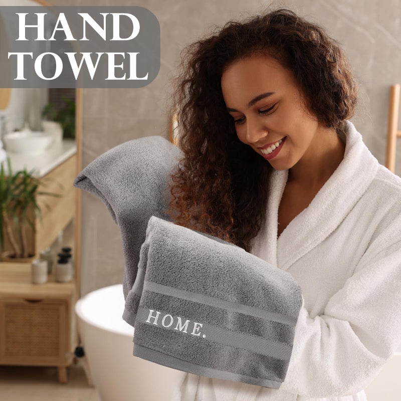 Hahafelt 3 Pcs Decorative Embroidered Bathroom Towel Set 100% Cotton 1 Bath 1 Hand and Wash Cloth Farmhouse Large Size 500 GSM Highly Absorbent Towel for Home Bathroom Gym Hand Drying Shower Supplies - Image 5