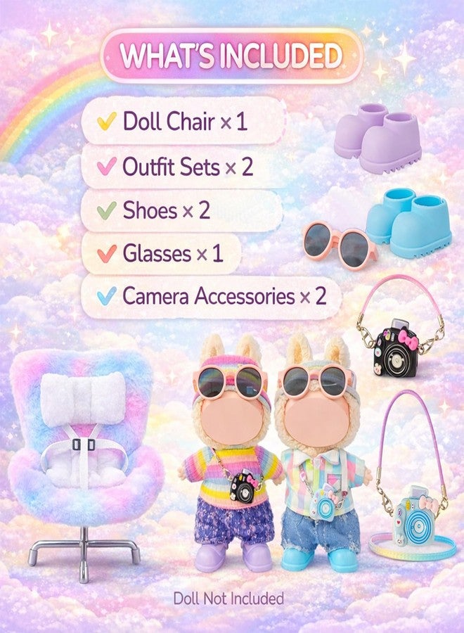 SwiftServ 17cm Doll Car Seat and Clothes Set (No Dolls), Includes Doll Seat and 2-Pack Doll Clothes, Perfect for Play and Display, Doll Outfit Accessories for Collectors - Image 2
