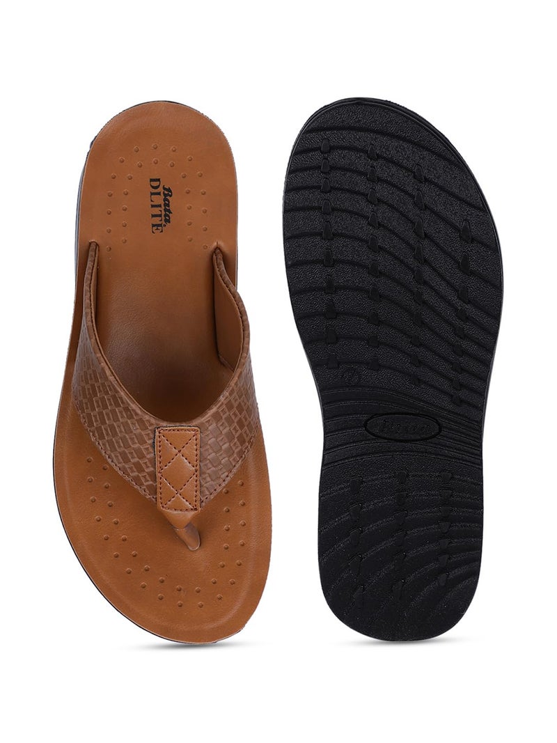 Bata Men Casual flip flop thong slipper - Tan - (UK- 9) - Image 4