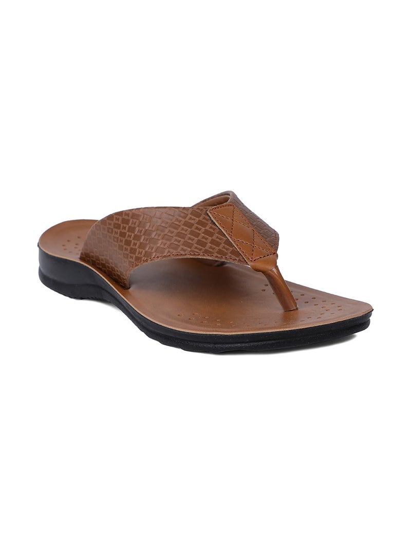 Bata Men Casual flip flop thong slipper - Tan - (UK- 9) - Image 1