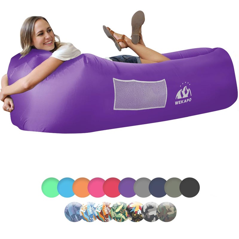 WEKAPO Inflatable Couch Air Lounger Chair - Camping & Beach Accessories, Portable Blow up Sofa for Hiking, Lawn, Indoor/Outdoor Movies & Music Festivals. Lightweight and Easy to Set Up Air Hammock - Image 1
