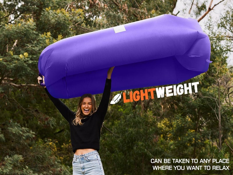 WEKAPO Inflatable Couch Air Lounger Chair - Camping & Beach Accessories, Portable Blow up Sofa for Hiking, Lawn, Indoor/Outdoor Movies & Music Festivals. Lightweight and Easy to Set Up Air Hammock - Image 3