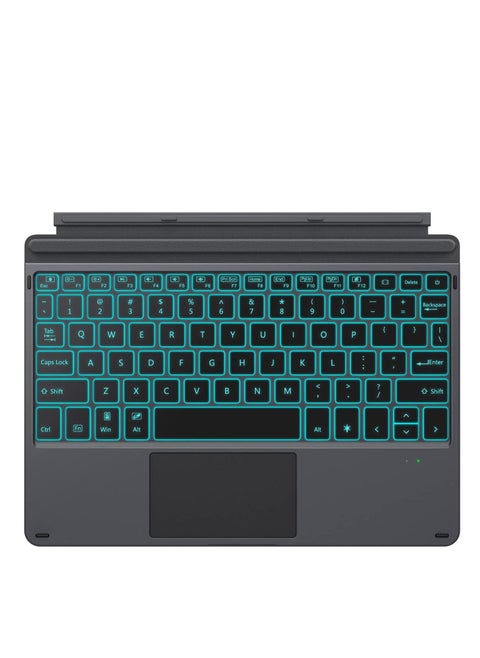 Type Cover Fit Microsoft Surface Go 3 (2021)/ Surface Go 2 2020 / Surface Go 2018, Slim Wireless Bluetooth Keyboard with Trackpad, 7-Color LED Backlit, Built-in Rechargeable Battery--Black