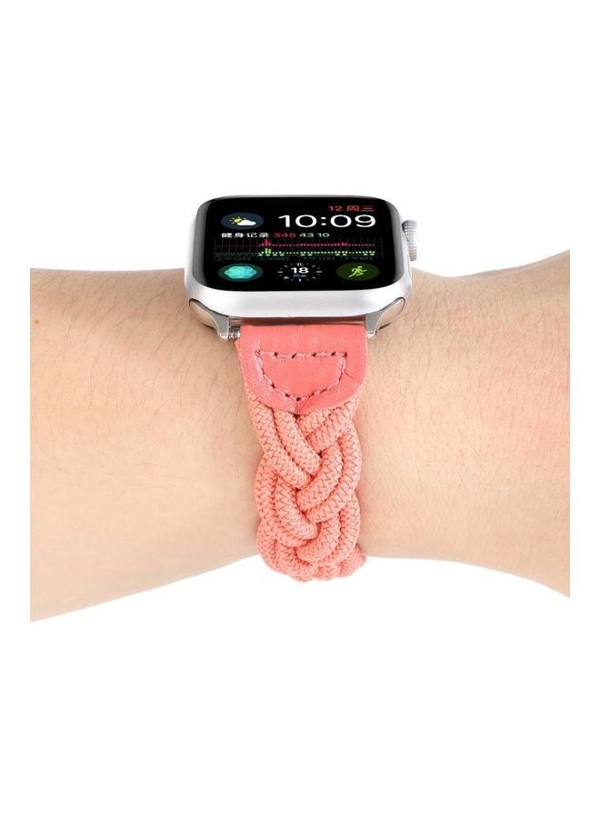 NIBEMINENT Elastic Woven Watchband For Apple Watch Series 1/2/3/4/5/6/7/SE 38-40-41mm Watermelon Red - Image 5