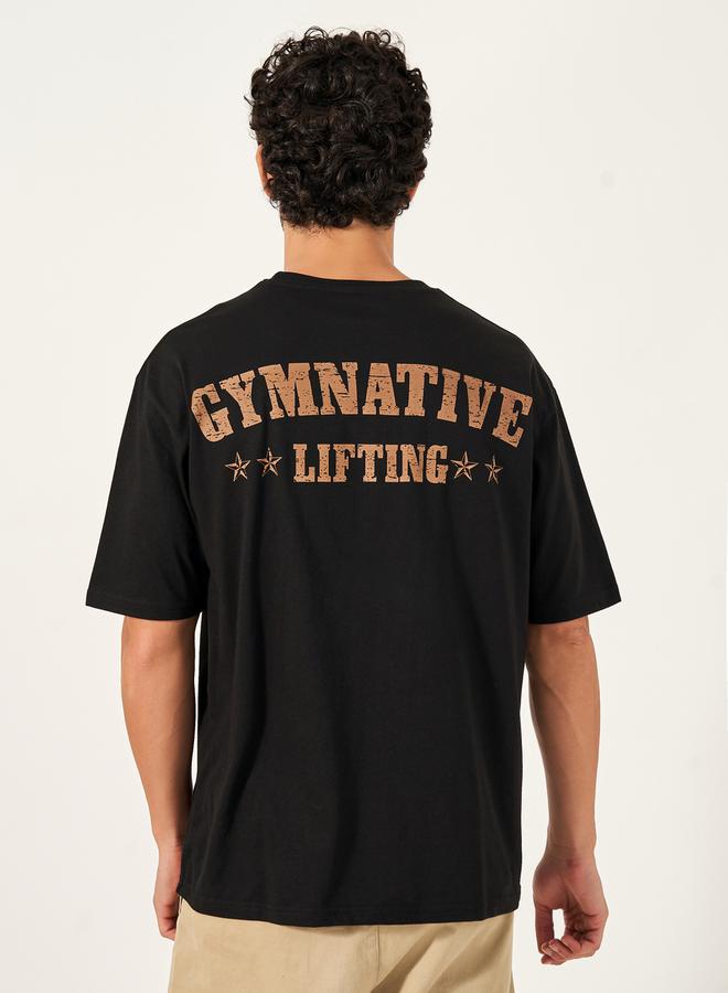 Styli Oversized Slogan Print Round Neck T-Shirt  - Image 5