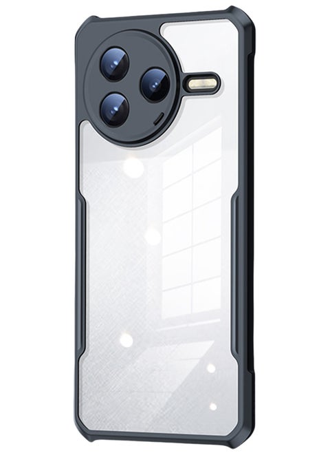 for Xiaomi POCO F7 Pro Case, Camera Protection, Soft TPU Cover, Transparent/Black