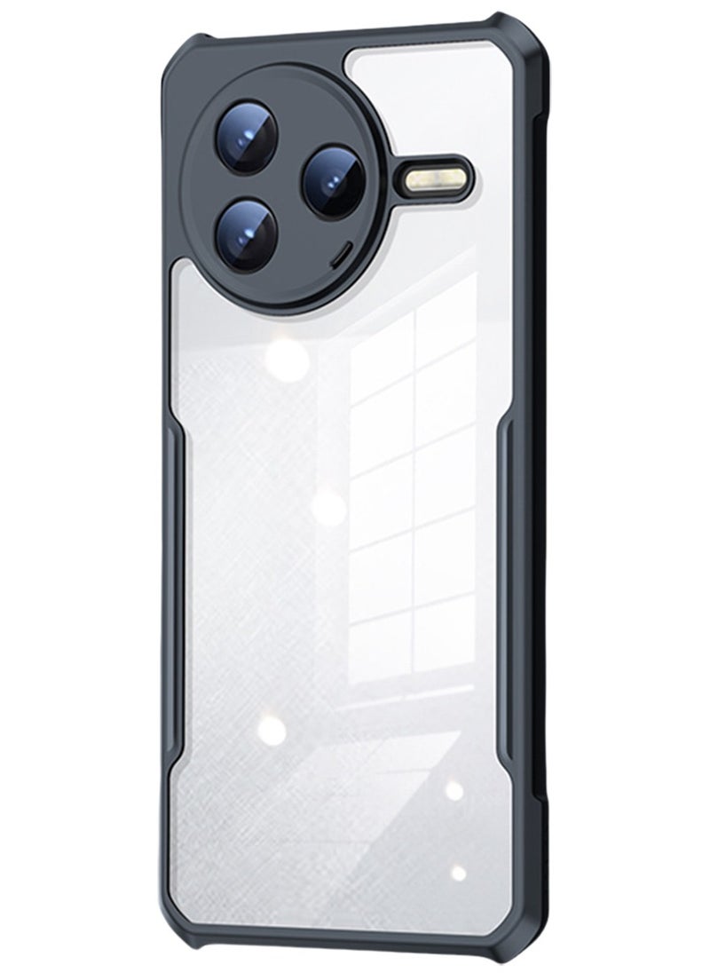 XUNDD - for Xiaomi POCO F7 Pro Case, Camera Protection, Soft TPU Cover, Transparent/Black - Image 1