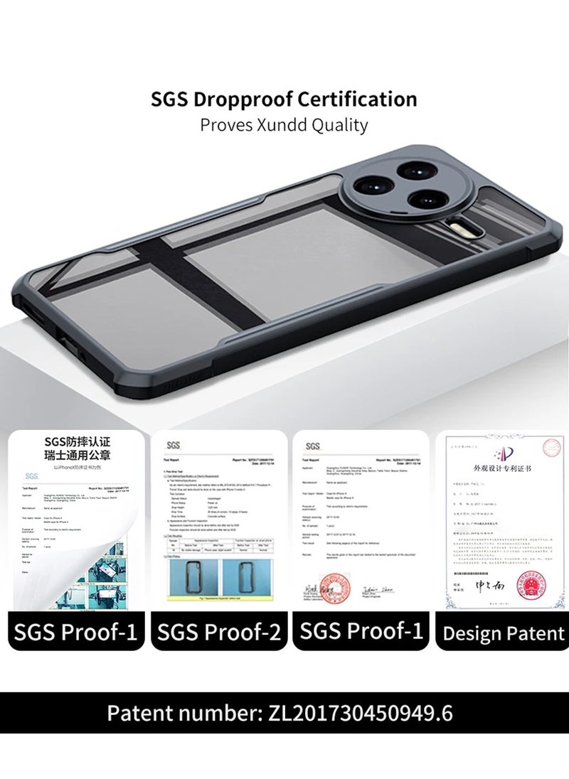 XUNDD - for Xiaomi POCO F7 Pro Case, Camera Protection, Soft TPU Cover, Transparent/Black - Image 1