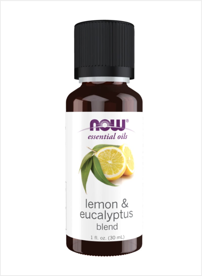 NOW Lemon & Eucalyptus Essential Oil Blend - Fresh & Invigorating, 30ml