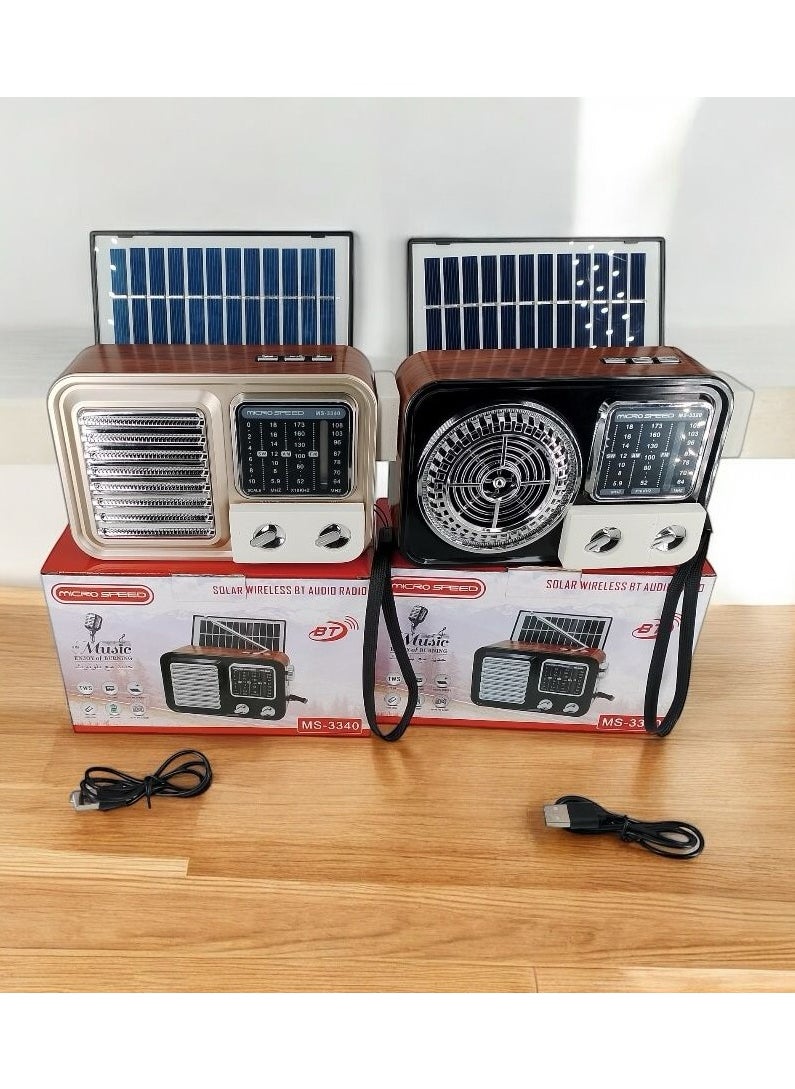 micro speed - Solar Wireless BT Audio Radio FM - AM - SW Bluetooth Portable Audio TF Card USB Flash disk Aux playback - Image 1
