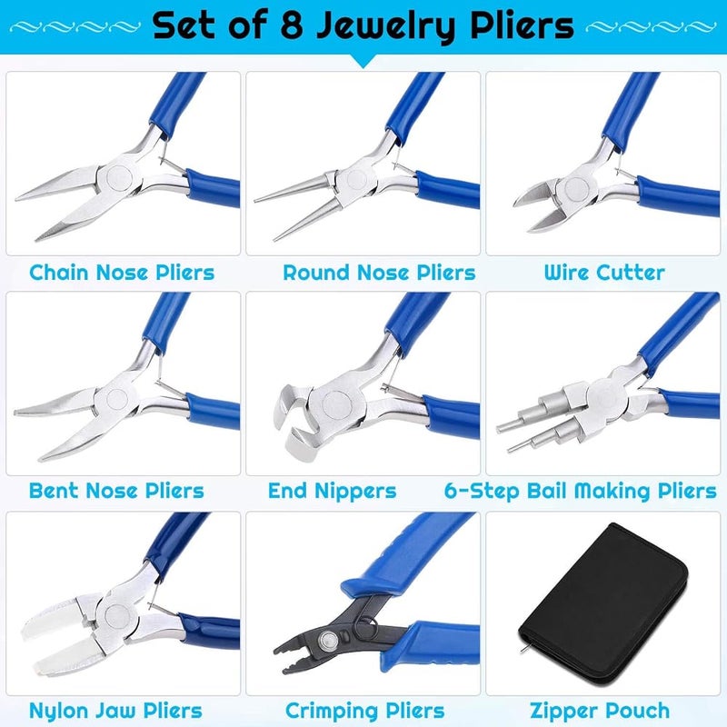 Shynek Jewelry Making Pliers Set, 8pcs Micro Jewelry Pliers Tools Kit for Jewelry Making Supplies - Image 2