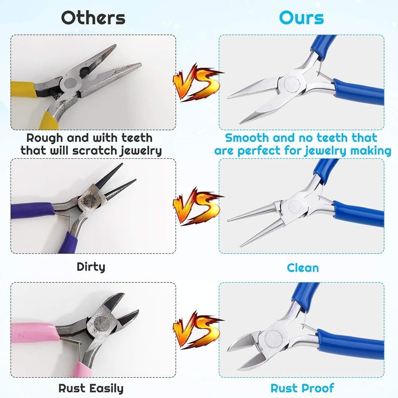 Shynek Jewelry Making Pliers Set, 8pcs Micro Jewelry Pliers Tools Kit for Jewelry Making Supplies - Image 3