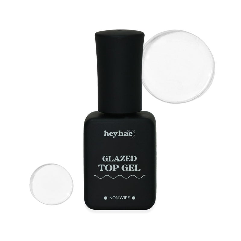 heyhae Glazed Top Gel for Semi-Cured Gel Nail Strip | Non Wipe High Gloss Gel Top Coat (0.23 fl.oz) - Image 1