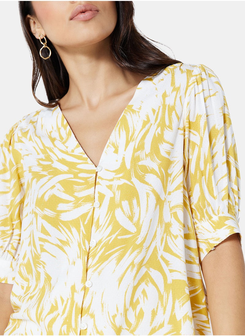 VERO MODA - Printed Button Down Blouse - Image 1