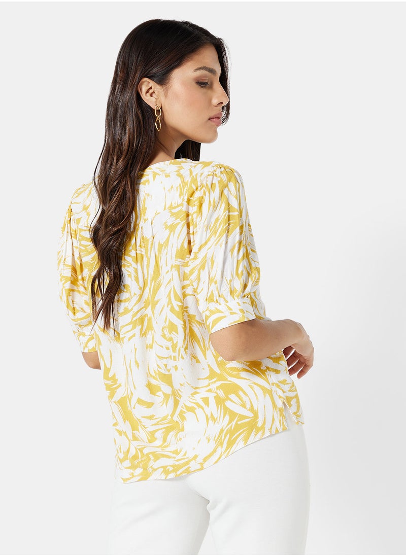 VERO MODA - Printed Button Down Blouse - Image 1