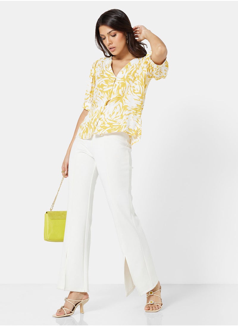 VERO MODA - Printed Button Down Blouse - Image 1