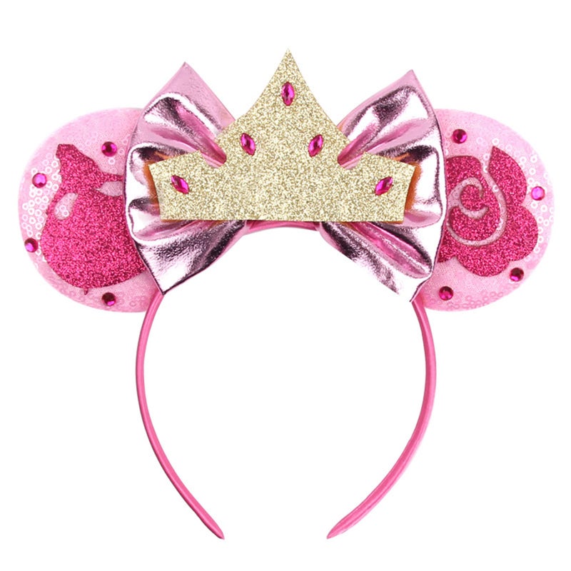 Mado Sparkly Pink Mouse Ears Headband, Birthday Princess Dress up Accessory for Girls and Women (PRINCESS PINK) - Image 1