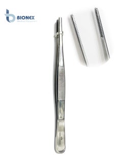 BIONEX Surgical Dressing Forceps Tweezers Straight Medical Forceps Surgical Single Use Adson Dressing Forceps Straight Serrated,  - Image 1