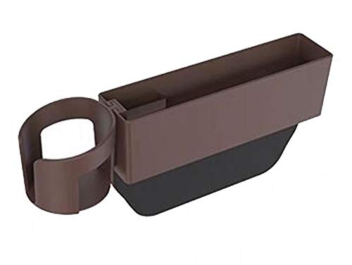 KolorFish Car Seat Gap Filler, Console Side Pocket with Detachable Cup Holder Car Seat Catcher Car Pocket Organizer (Brown) - Image 3