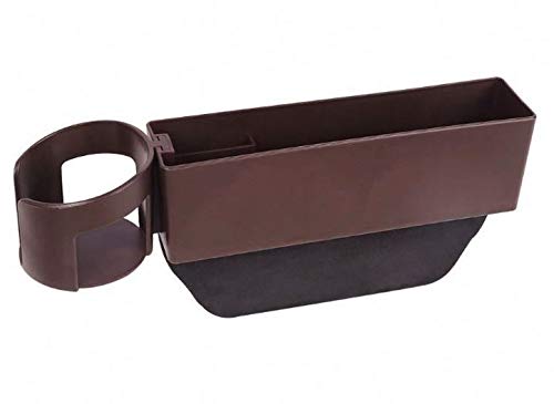 KolorFish Car Seat Gap Filler, Console Side Pocket with Detachable Cup Holder Car Seat Catcher Car Pocket Organizer (Brown) - Image 5