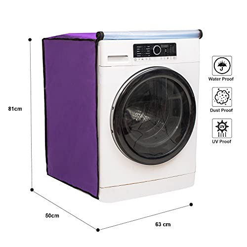 Classic® Front Load Washing Machine Cover Suitable for LG 5.5 Kg, 6 Kg & 6.5 Kg (50cmsX63cmsX81cms) Color - Purple - Image 3