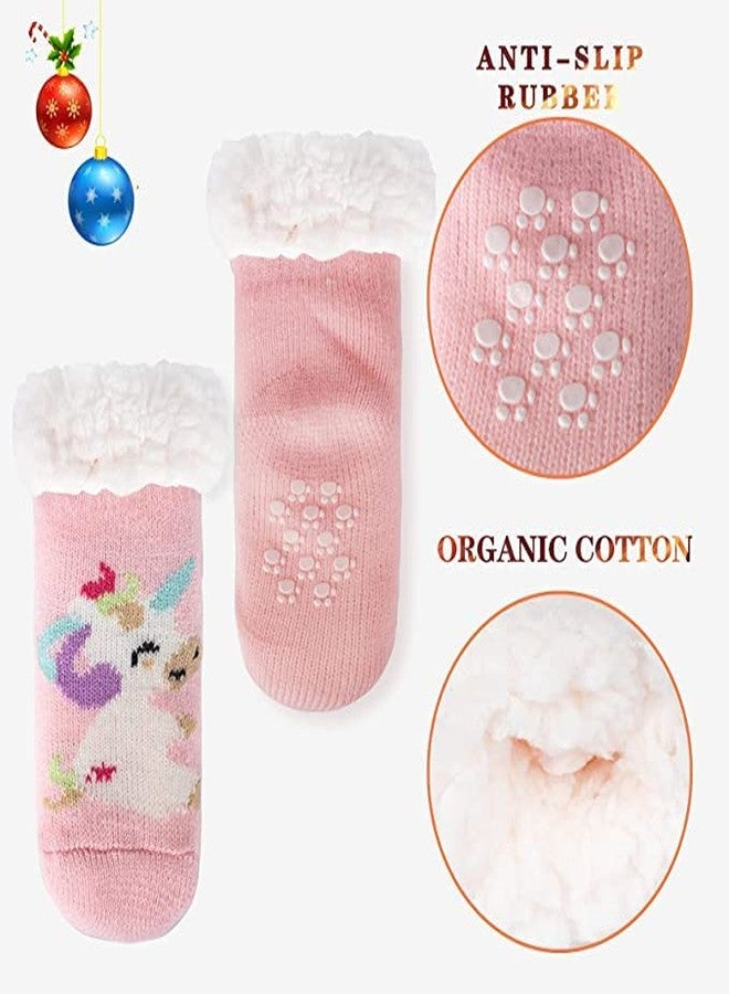 KETKAR Baby Boy Girl Winter Thick Fur Cozy Socks Toddler Anti-Slip Cuff Ankle Socks_Pack OF 03_Sck004(3-7 Years,Multicolour1) - Image 2