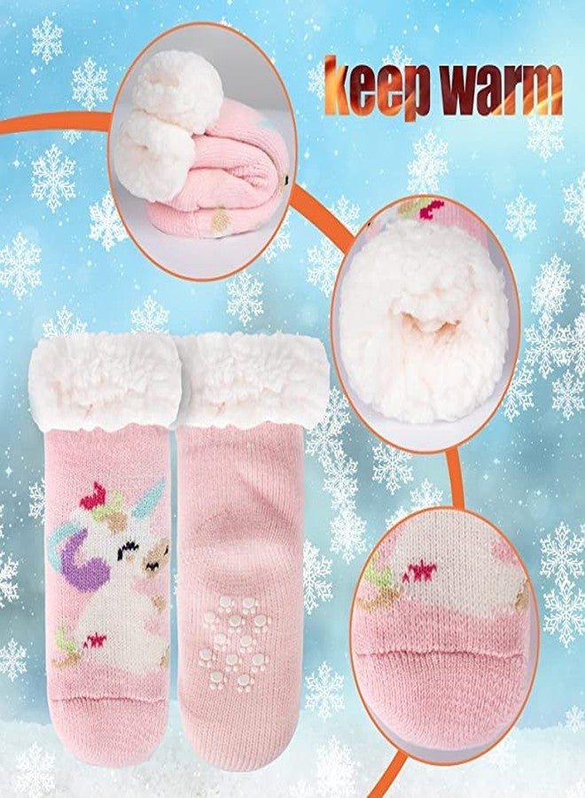 KETKAR Baby Boy Girl Winter Thick Fur Cozy Socks Toddler Anti-Slip Cuff Ankle Socks_Pack OF 03_Sck004(3-7 Years,Multicolour1) - Image 3