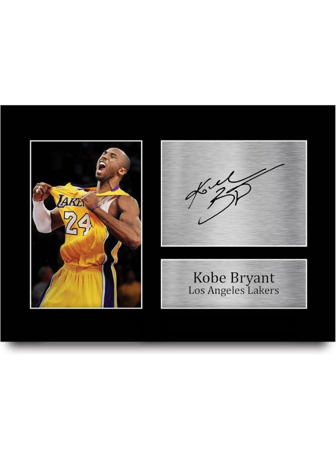 HWC Trading HWC Trading Kobe Bryant Signed A4 Printed Autograph Los Angeles Lakers Photo Display  - Image 1