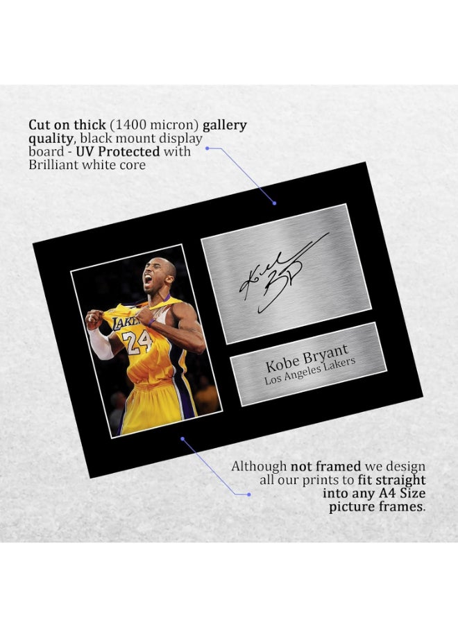 HWC Trading HWC Trading Kobe Bryant Signed A4 Printed Autograph Los Angeles Lakers Photo Display  - Image 3