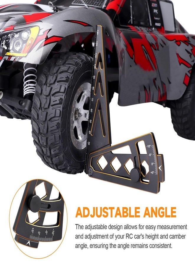 Hobbyfire Aluminum Metal RC Car Camber Gauge Height Gauge Wheel Wrench for 1/8 1/10 Scale RC Truck Buggy On Road Touring Racing Drift Models - Image 3