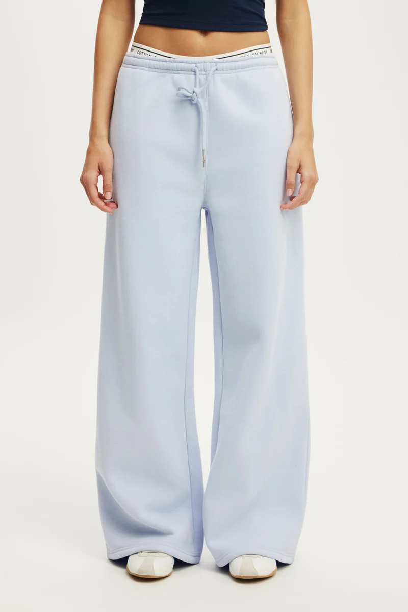 Cotton On  Plush Tie Waist Wide Leg Sweatpant for Women | Best Price UAE
