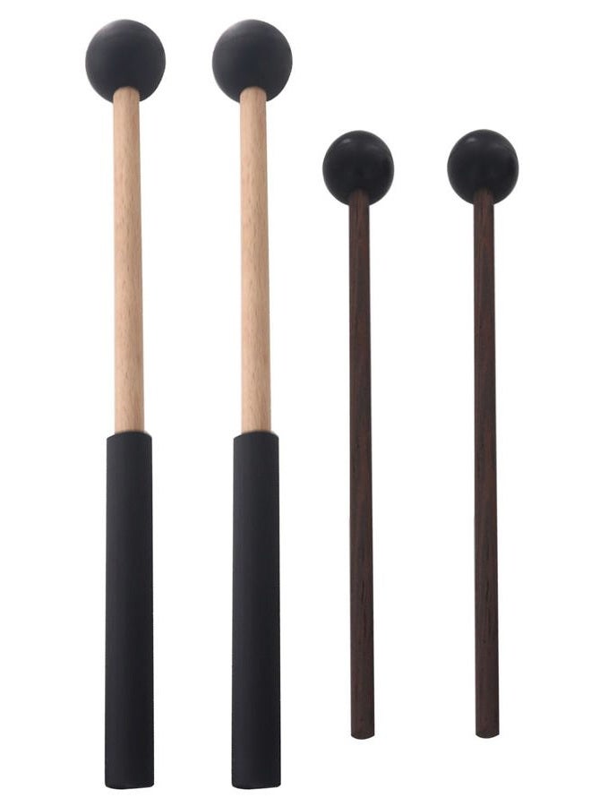 TUORen 2Pair Steel Tongue Drum Mallets Rubber Head Percussion Sticks for Tongue Drum Glockenspiel Xylophones Woodblock - Image 1