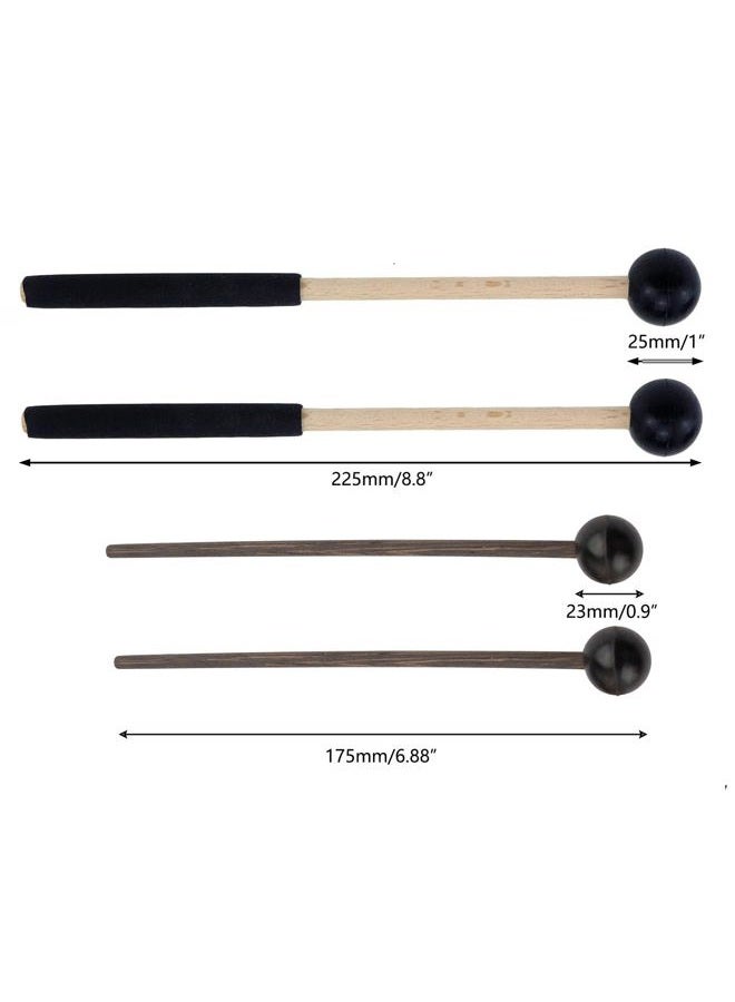 TUORen 2Pair Steel Tongue Drum Mallets Rubber Head Percussion Sticks for Tongue Drum Glockenspiel Xylophones Woodblock - Image 5