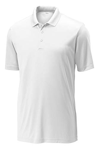 Opna Mens Dry-Fit Golf Polo Shirts,White,Medium - Image 1