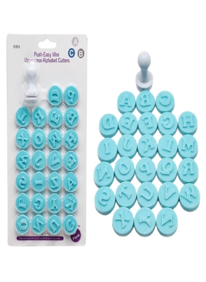Push Mini Uppercase Alphabet Stamp Cookie Press (Pack of 26)