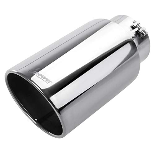Upower Diesel Exhaust Tip 5" Inlet 7" Outlet 15" Long Stainless Steel Polished Bolt-On Tail Pipe 5" to 7" Universal for Trucks Car - Image 1