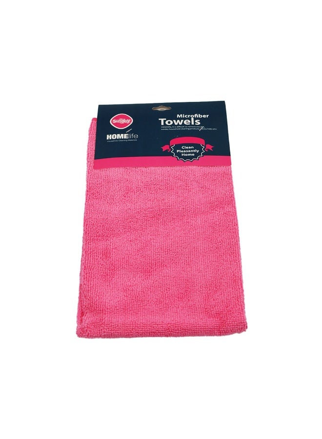 IDEAL PACK Premium Microfiber Car Drying Towel 30x40cm – Ultra Soft, Super Absorbent, Scratch-Free Cleaning Cloth for Car Care, Polishing, Dusting & Household Use Quick Dry Wash Towel for Vehicles (Pink) - Image 1