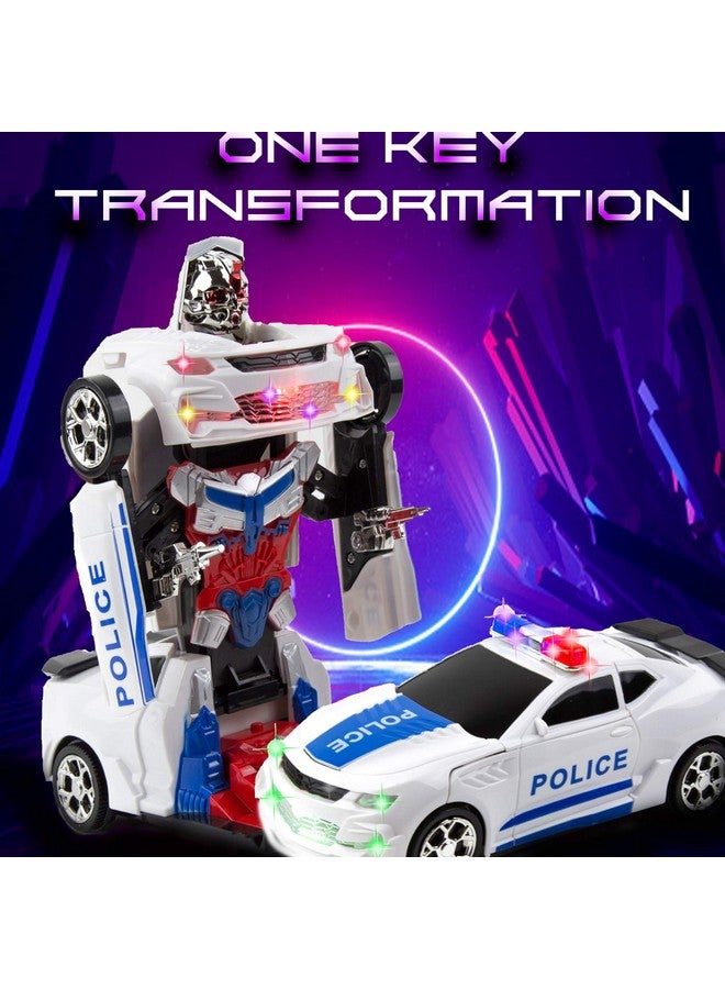 Toysery Transforming Robot Police Car Toy With Lights - Smart Police Car To Robot Toy For Kids And Toddlers, Bump And Go Action, Perfect For Boys Ages 3-5 - Image 1