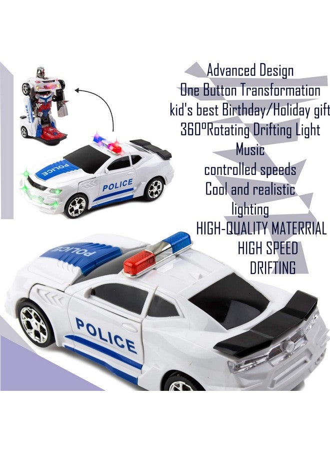 Toysery Transforming Robot Police Car Toy With Lights - Smart Police Car To Robot Toy For Kids And Toddlers, Bump And Go Action, Perfect For Boys Ages 3-5 - Image 2