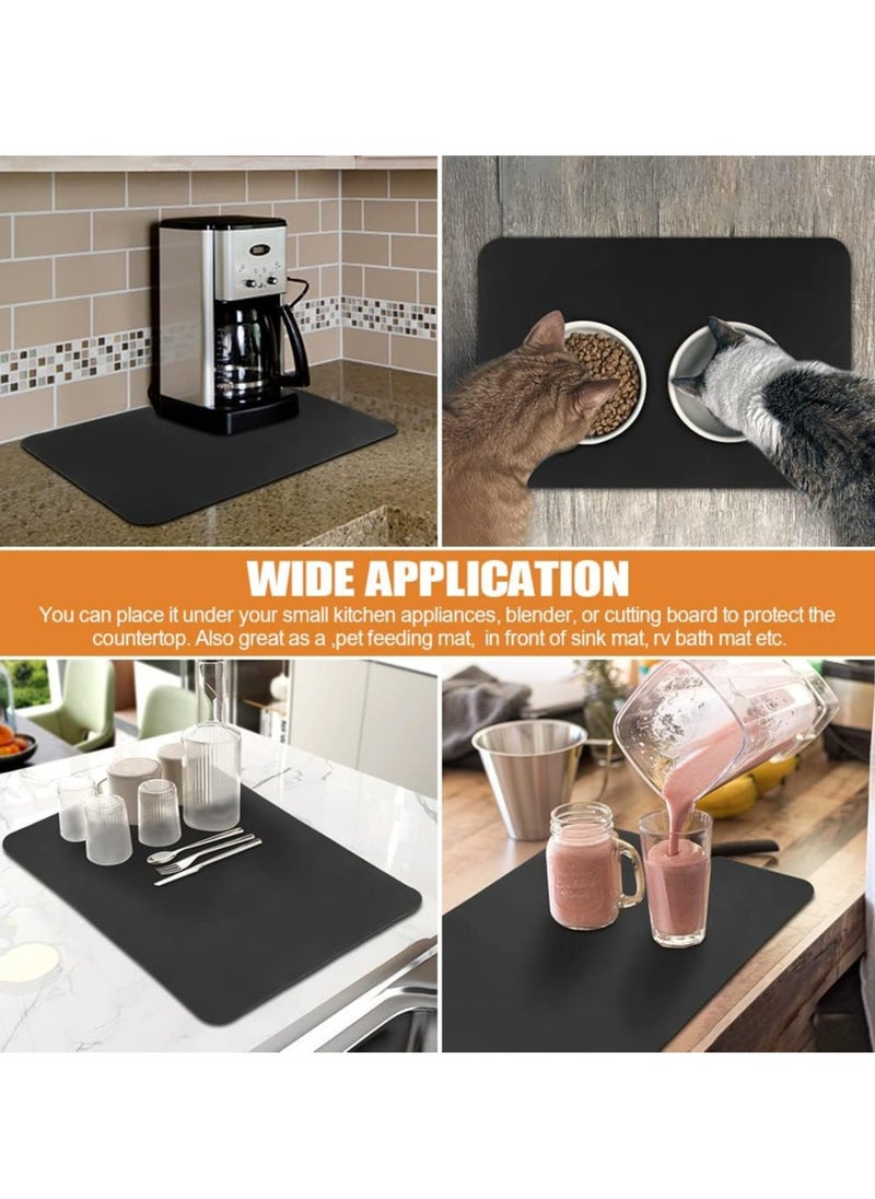 Oasisgalore - Coffee Mat Coffee Bar Mat for Countertops Dish Drying Mat for Kitchen Counter - Image 1