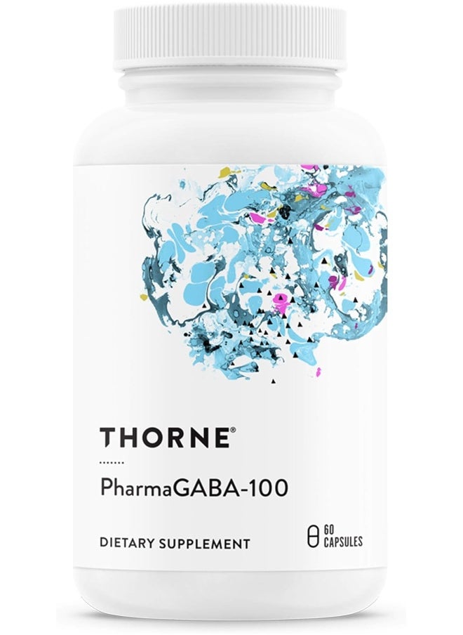 Thorne - Pharmagaba-100 Gaba Supplement 100 Mg Natural Source Gamma-Aminobutyric Acid Support A Calm State Of Mind And Restful Sleep 60 Capsules - Image 1