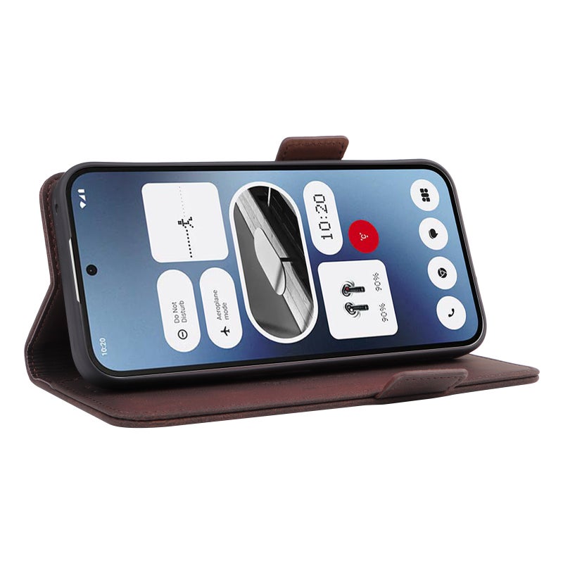 HuHa Case Cover For Nothing Phone 2a Magnetic Clasp Leather Phone Case(Brown) - Image 5