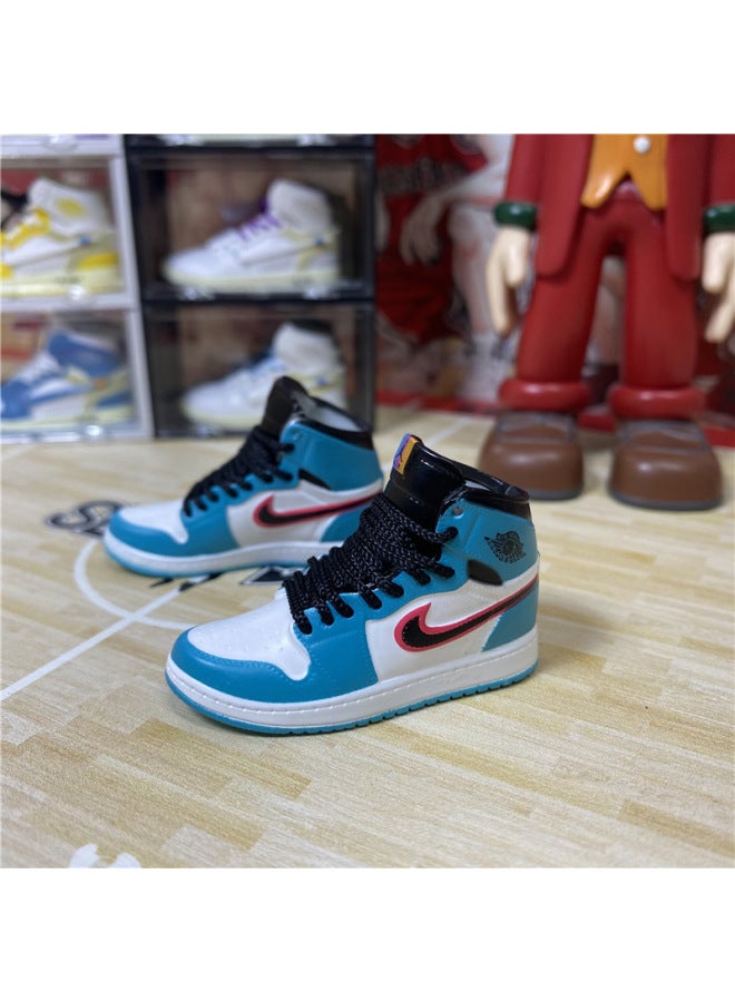 1/6 Mini Sneakers Model Aj1 Creative Cute Basketball Shoes Keychain Car Bag Jewelry Aj Keychain-Color:1 South Coast (pair Of Nude Shoes)  - Image 1