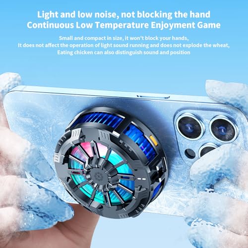 STRIFF Mobile Cooling Pad |Mobile Cooler | Gaming Fan | for Instant Cooling Advanced Refrigeration Chip & LED Temperature Display Compatible for Android and iPhones - (Black) (with Magnet) - Image 4