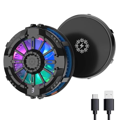 STRIFF Mobile Cooling Pad |Mobile Cooler | Gaming Fan | for Instant Cooling Advanced Refrigeration Chip & LED Temperature Display Compatible for Android and iPhones - (Black) (with Magnet) - Image 1