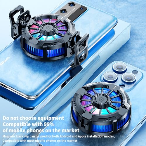 STRIFF Mobile Cooling Pad |Mobile Cooler | Gaming Fan | for Instant Cooling Advanced Refrigeration Chip & LED Temperature Display Compatible for Android and iPhones - (Black) (with Magnet) - Image 5