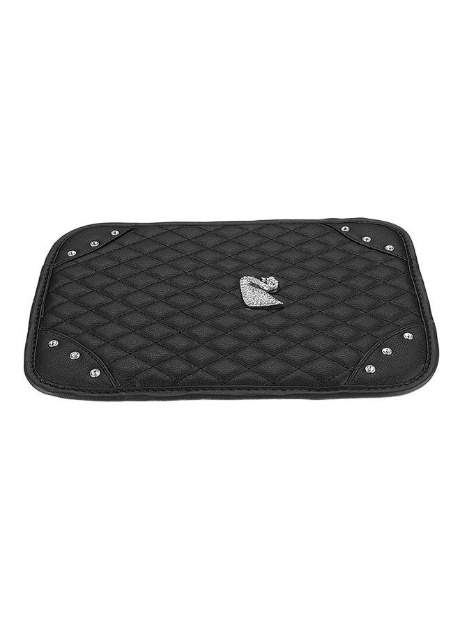 NIBEMINENT Bling Diamond Rhinestone Swan Pattern Leather Car Armrest Box Pad Mat - Image 2
